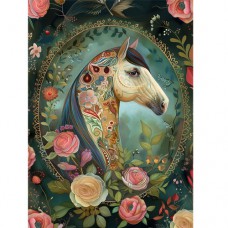 DUTCH LADY DESIGNS GREETING CARD Floral Horse 2